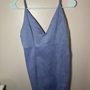 Purple suede body con dress